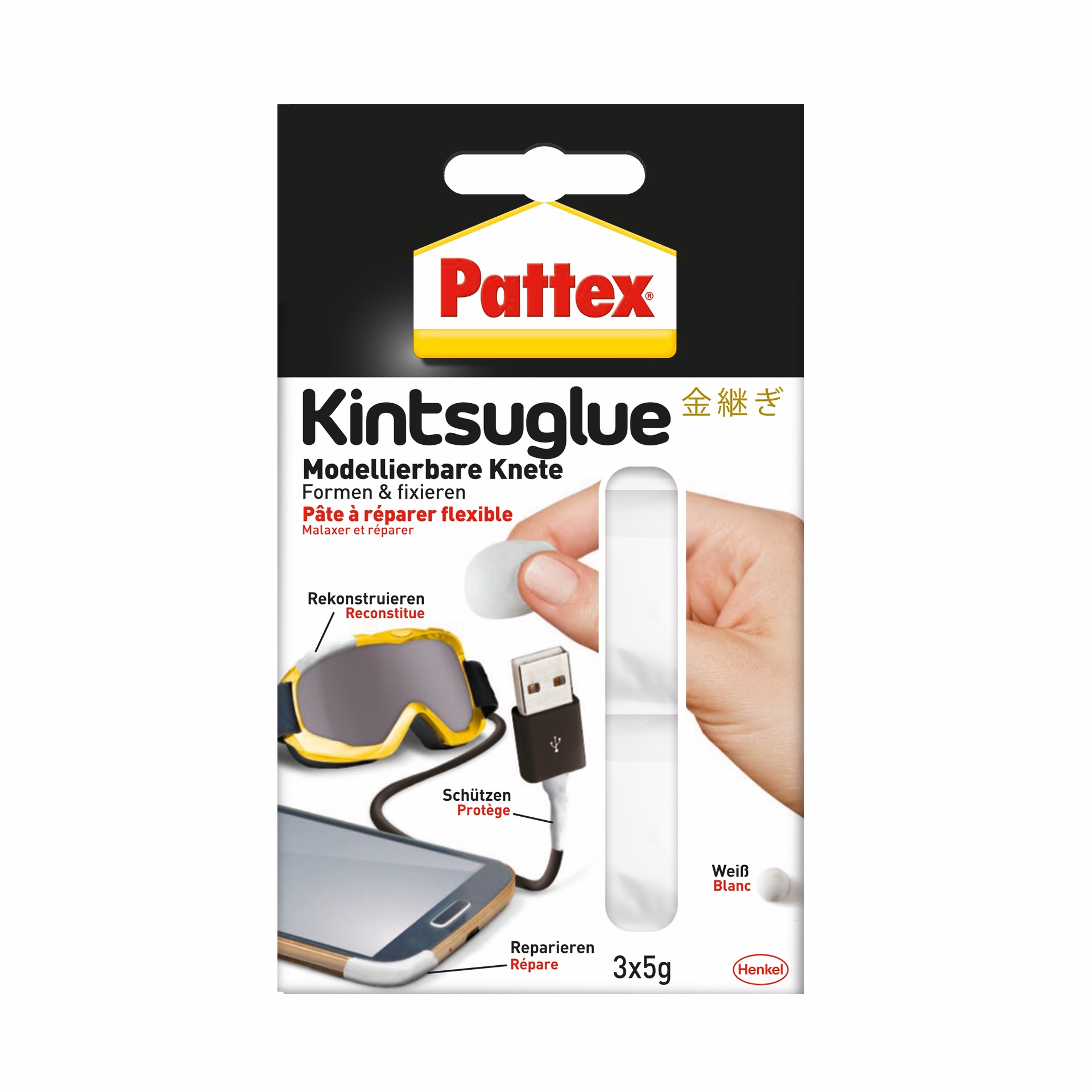 Knetkleber Kintsuglue, 3x5g