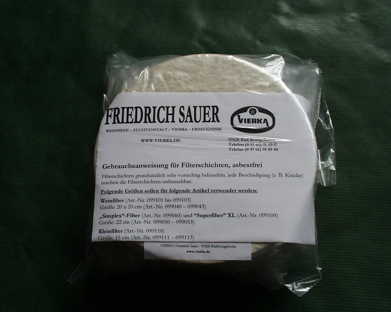 Einstiegsset Filterschichten D=15cm 18Stk.