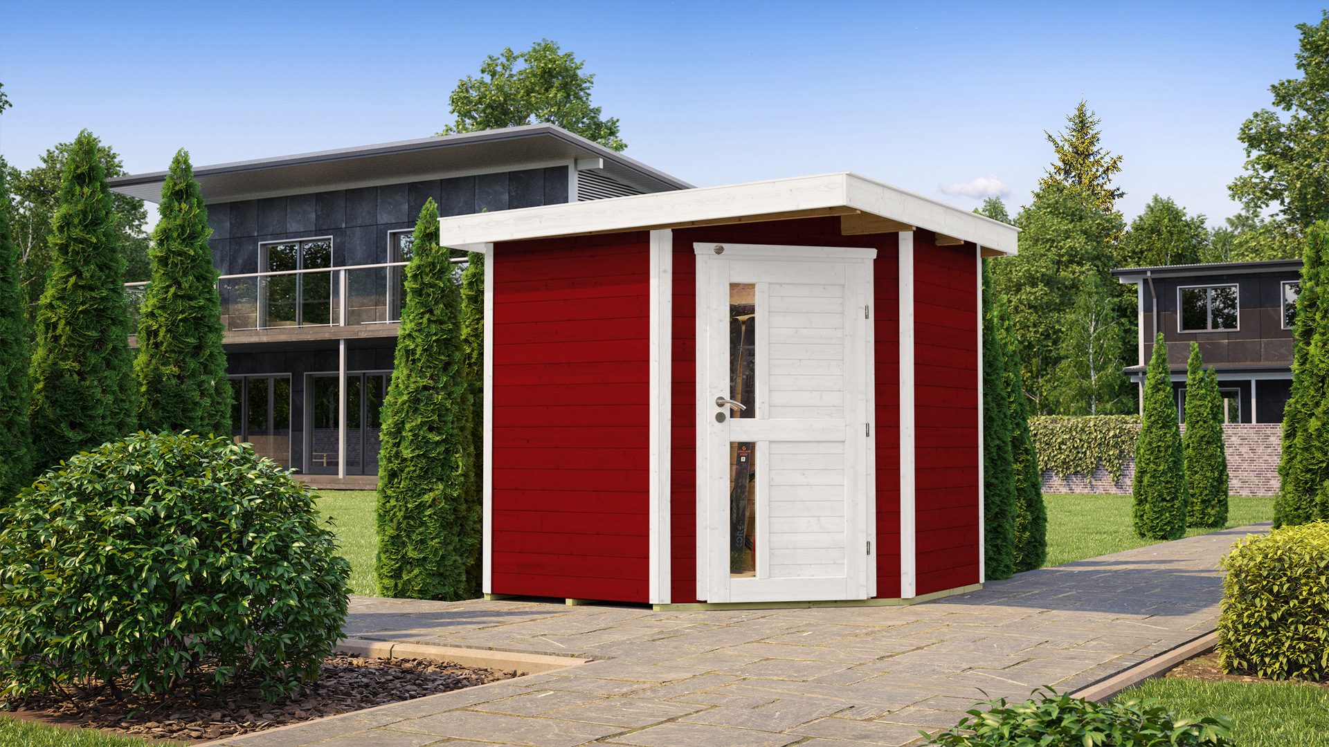 Gartenhaus 229 A, 21 mm, neue Design-Einzeltür