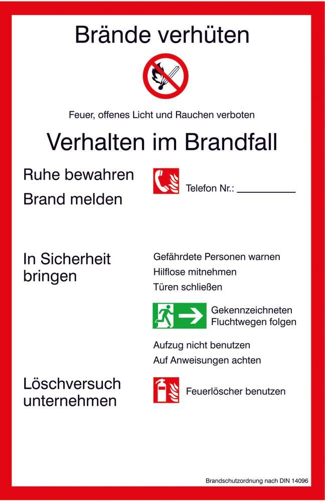 EDE Brandschutzordnung Alu nl200x300mm