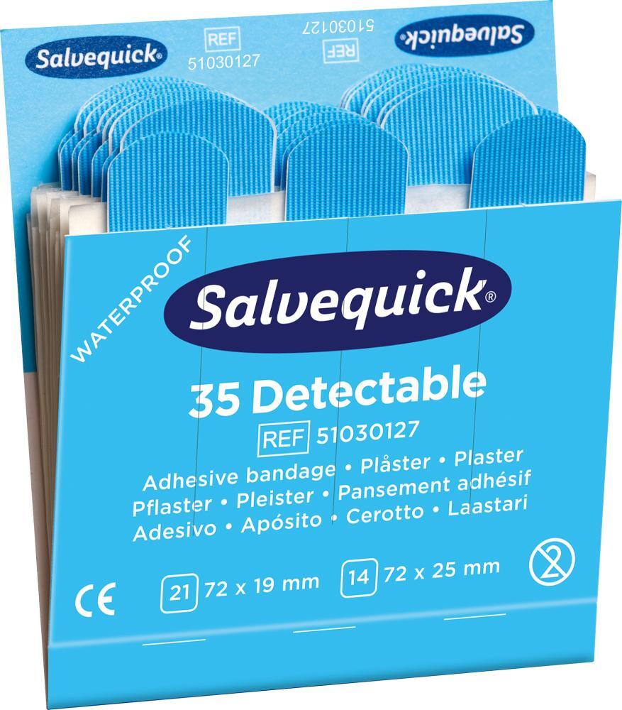 Salvequick Nachfüllpackungen wasserabweisendeBlue Detectable-Pflaster