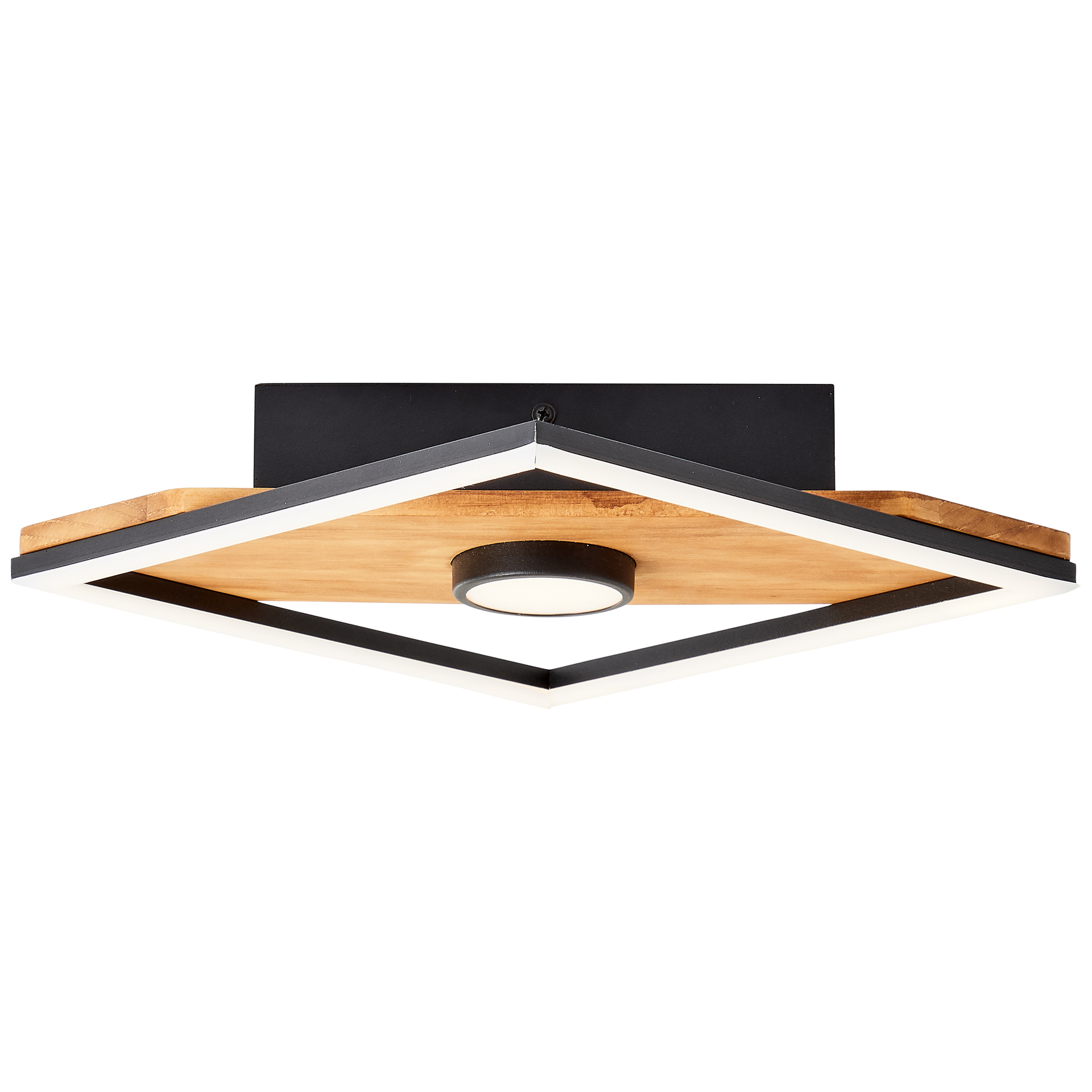 Woodbridge LED Wand-& Deckenleuchte schwarz/holz, 25x25cm, 1-flammig