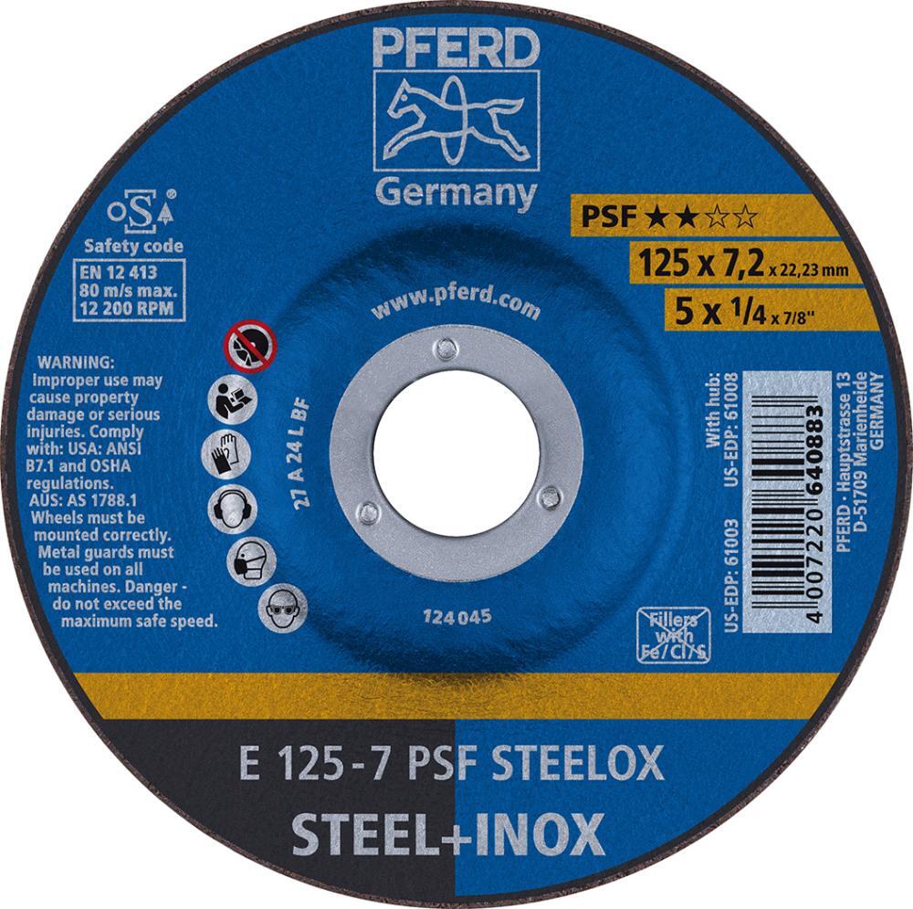 Schruppscheibe gekröpft PSFSTEELOX 115x7mm PFERD