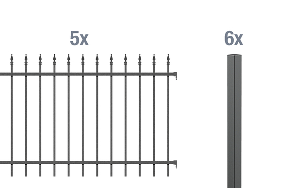 Grundset Zierzaun Chaussee 10m
