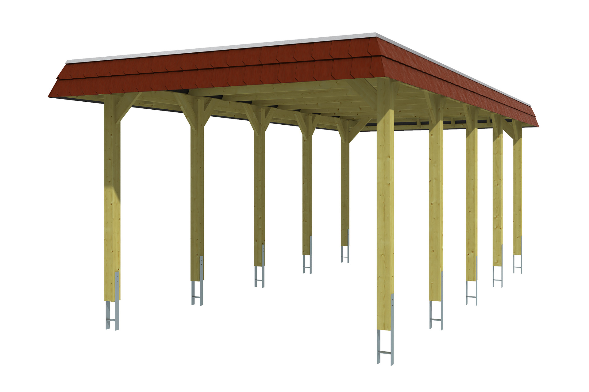 Skan Holz Carport Blende Dach: EPDM-Folie | rote - Spreewald 741cm Ausführung: - Leitermann | Größe: x | | 345 Farbe: nussbaum LEITERMANN