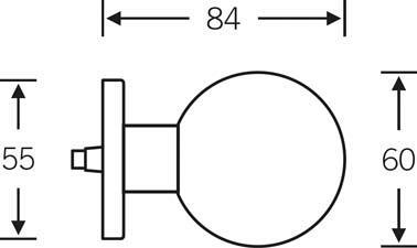 HT-Türknopf, 0 23 0803, einseitig,a.Ros.rd,F69 ma