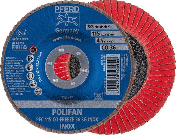 Fächerschleifscheibe COFREEZE gewölbt 115mm K36 Pferd