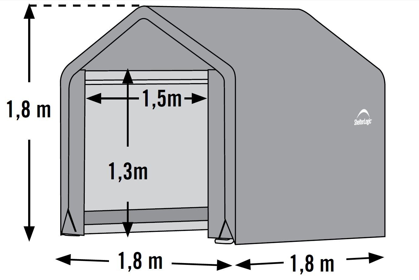 | Shed-in-a-Box - x Größe: Foliengerätehaus - ShelterLogic LEITERMANN 180 Leitermann 180cm