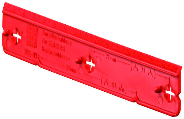 Hohlwanddosen-Schablone für Norm-Kombinationsabstand 71/91mm