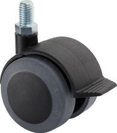 Kst.-Doppelrolle 40mm M8 x16,Gewindestift m.FeststF86.040.G08