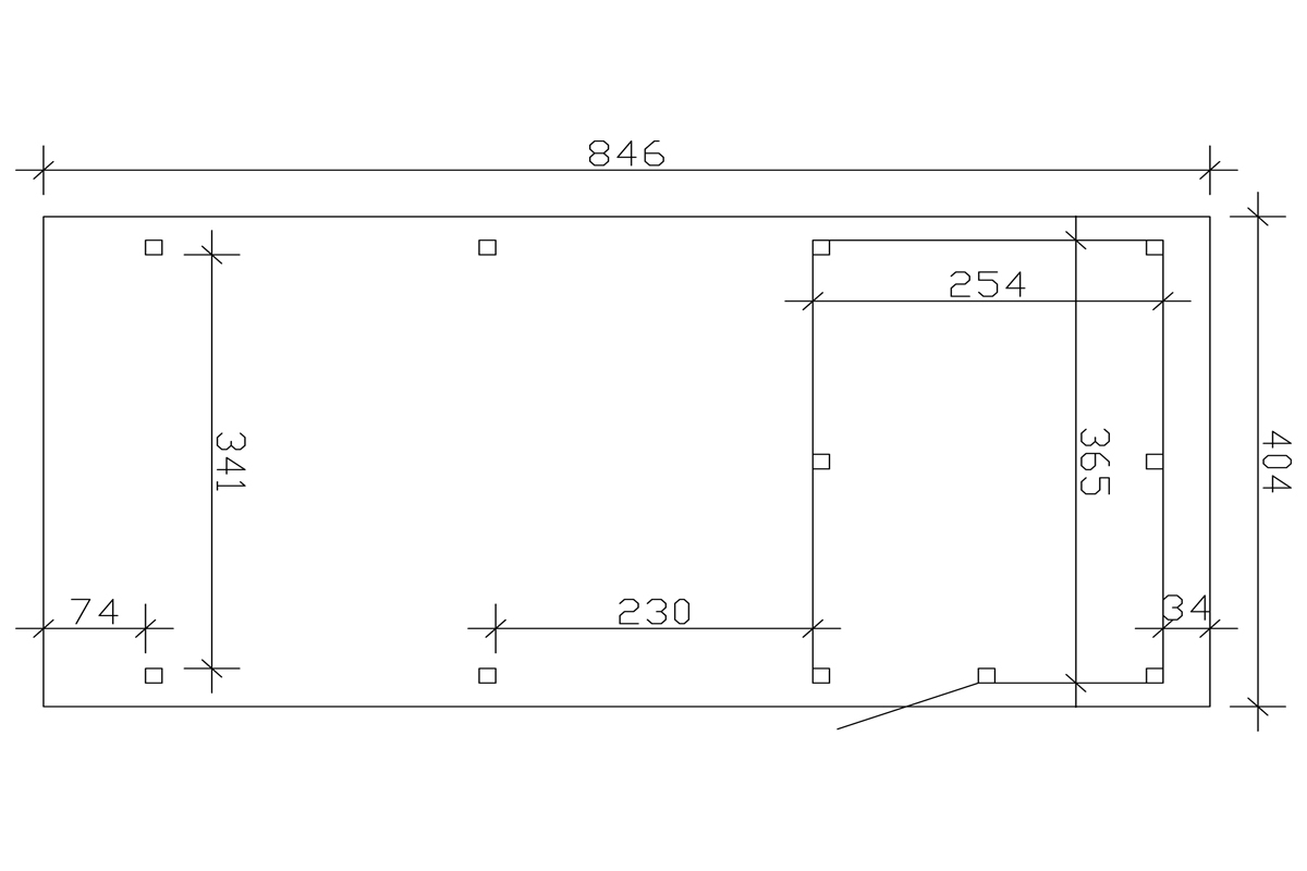 - m. Größe: 404 x - LEITERMANN Skan | | Farbe: Holz Abstellraum Dach: natur Carport Emsland Aluminium-Platten 846 Leitermann | cm