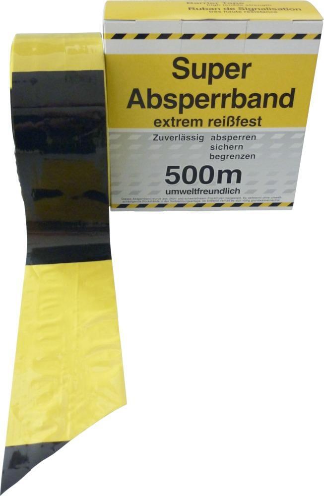 Absperrband 500 m-Rolle gelb/schwarz geblockt