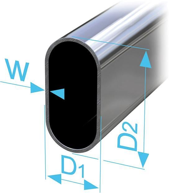 4430601287 Ovalrohr 30x15x1200mm vernickelt