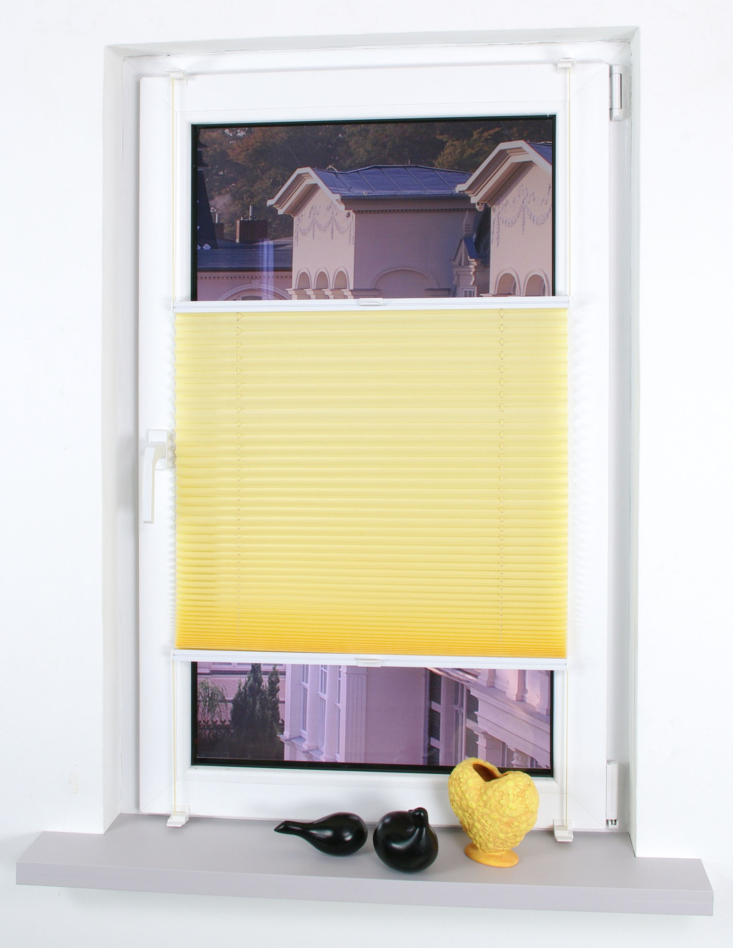 Klemmfix-Plissee verspannt - - lemon | Farbe: Leitermann 75x150cm Größe: | LEITERMANN yellow