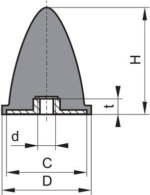 EDE GmbH ELC Logistik-Center Gummi Anschlag Puffer GP EP 50×67 M10