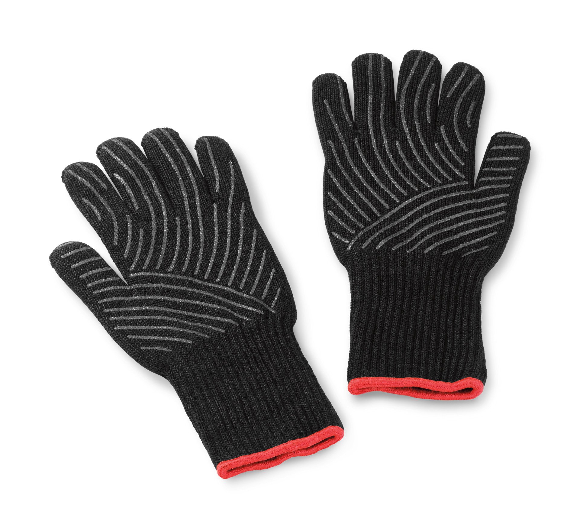 Grillhandschuh-Set aus Kevlar Schwarz, lang mit Silikonnoppen