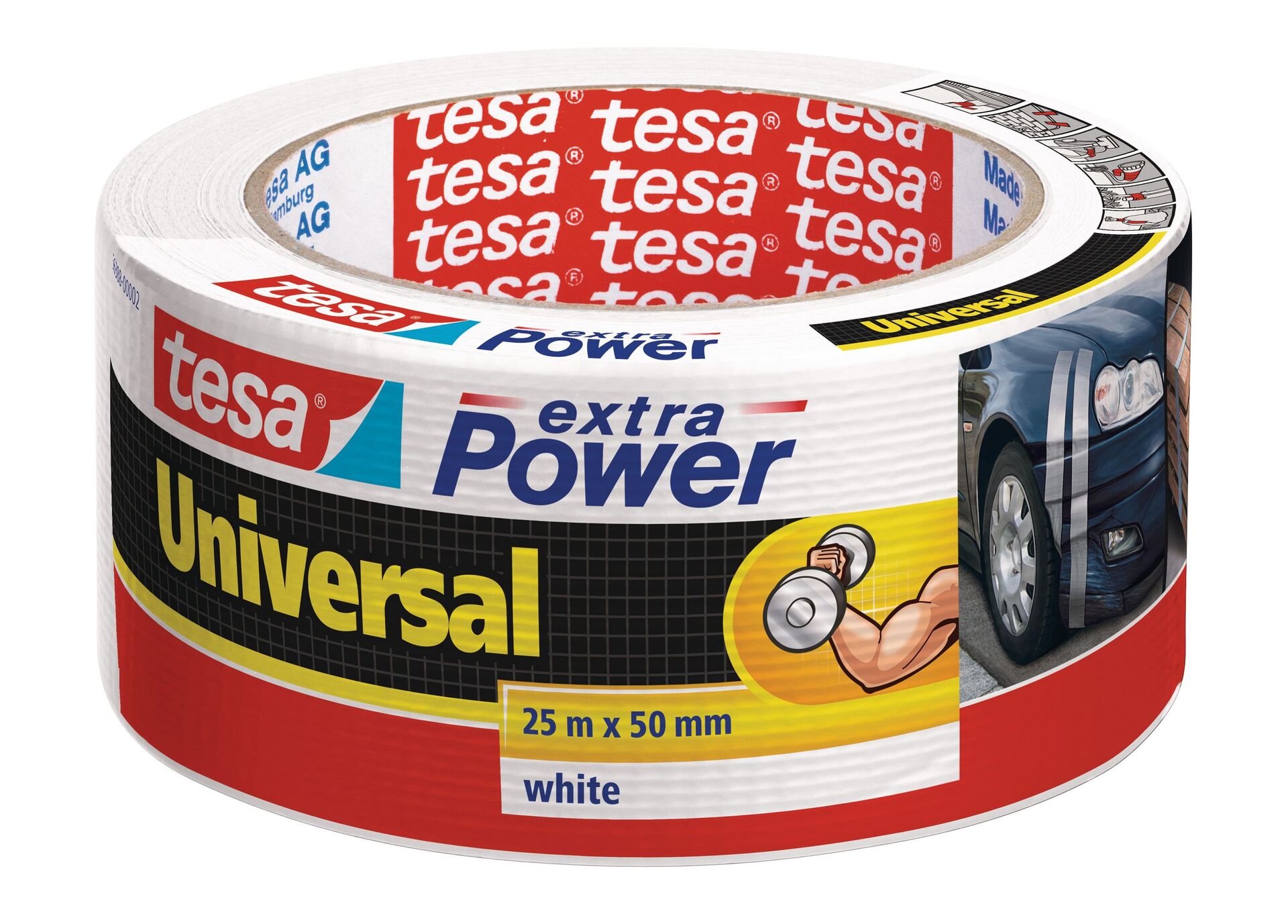 Tesa extra Power Universal Gewebeklebeband weiss