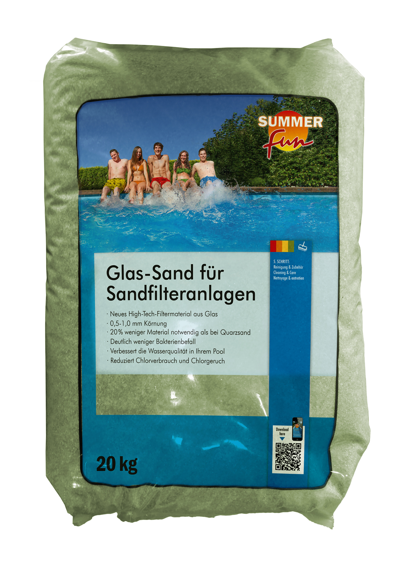 Glassand für Sandfilteranlagen Körnung 0,5 - 1,00 mm  Sack / 20kg