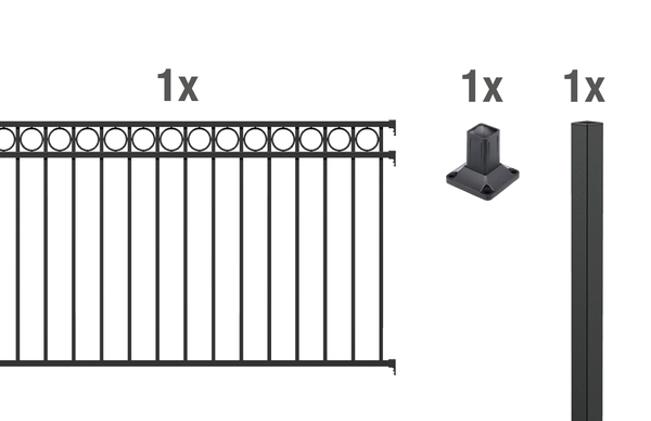Anbauset Zierzaun Circle 2m