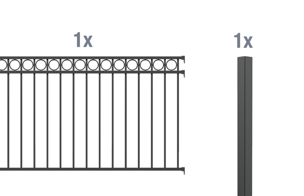 Anbauset Zierzaun Circle 2m