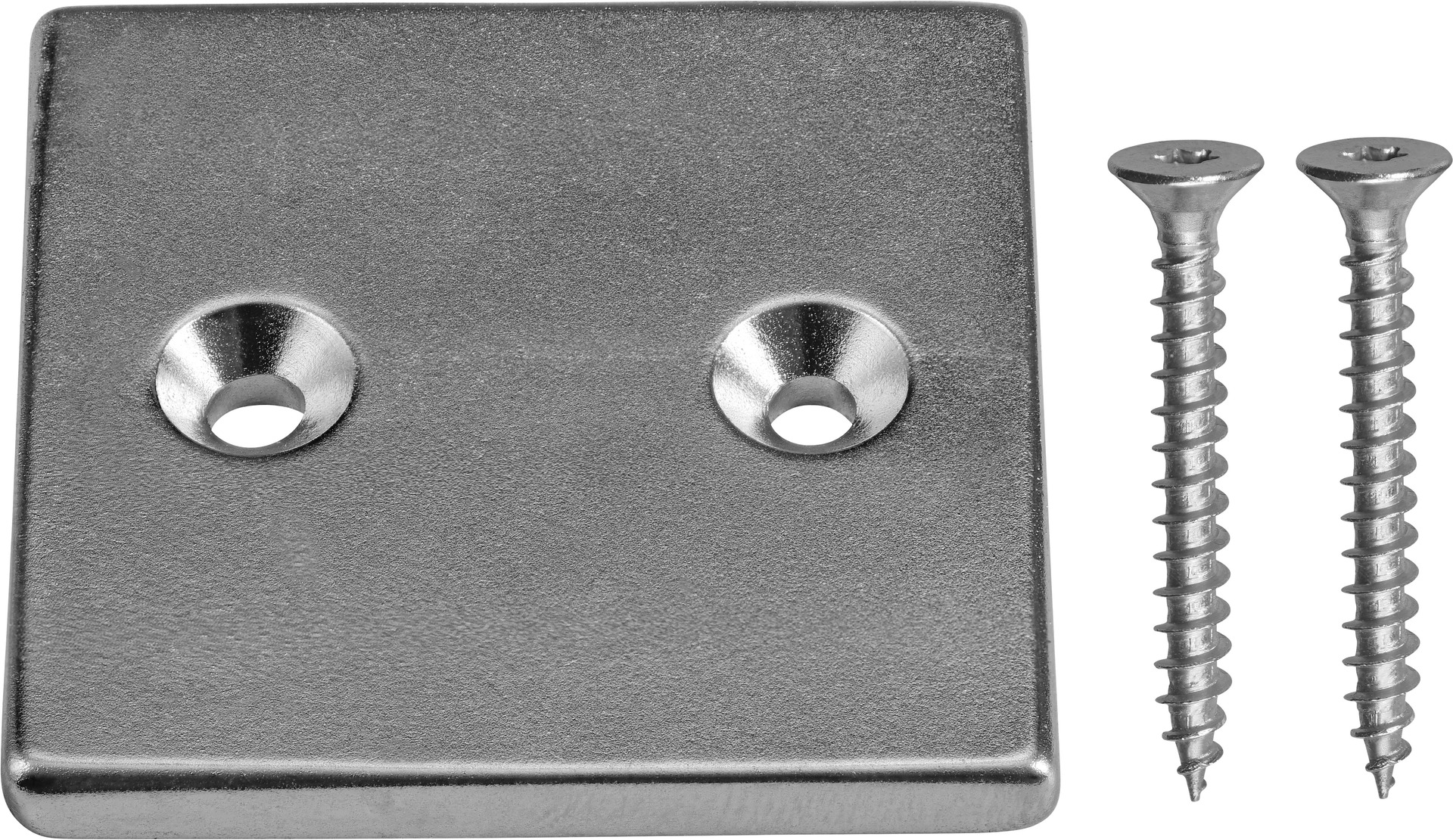 Neodym Magnet mit Rundloch und Schraube - Ausführung: eckig, Größe:  40x40mm - Leitermann
