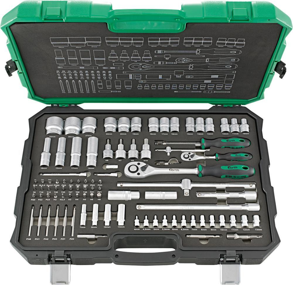 EDE GmbH ELC Logistik-Center Steckschl.-Grt. 1/4″+1/2″91tlg. FORTIS