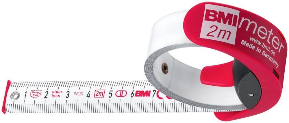 Taschenbandmaß BMImeter 2mx16mm weiß BMI