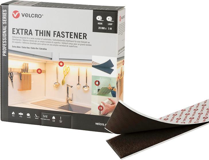 VELCRO Klettband Extra Thin Fastener 20mm x 5m schwarz