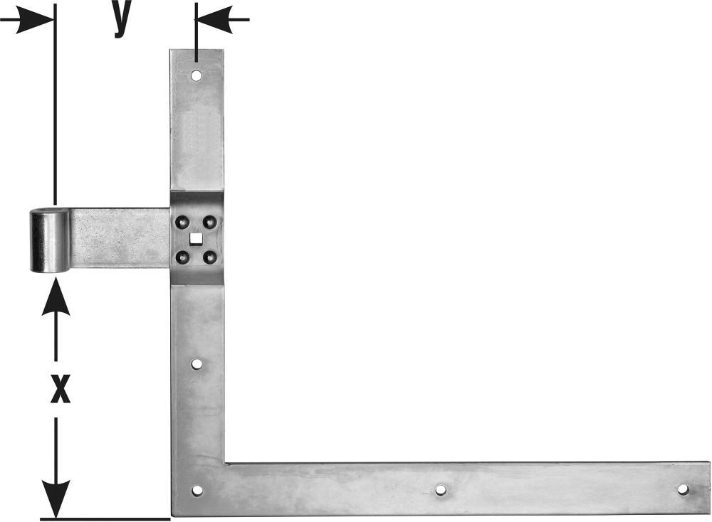 Paar Winkelbänder D16 400×800 mm hell verz.