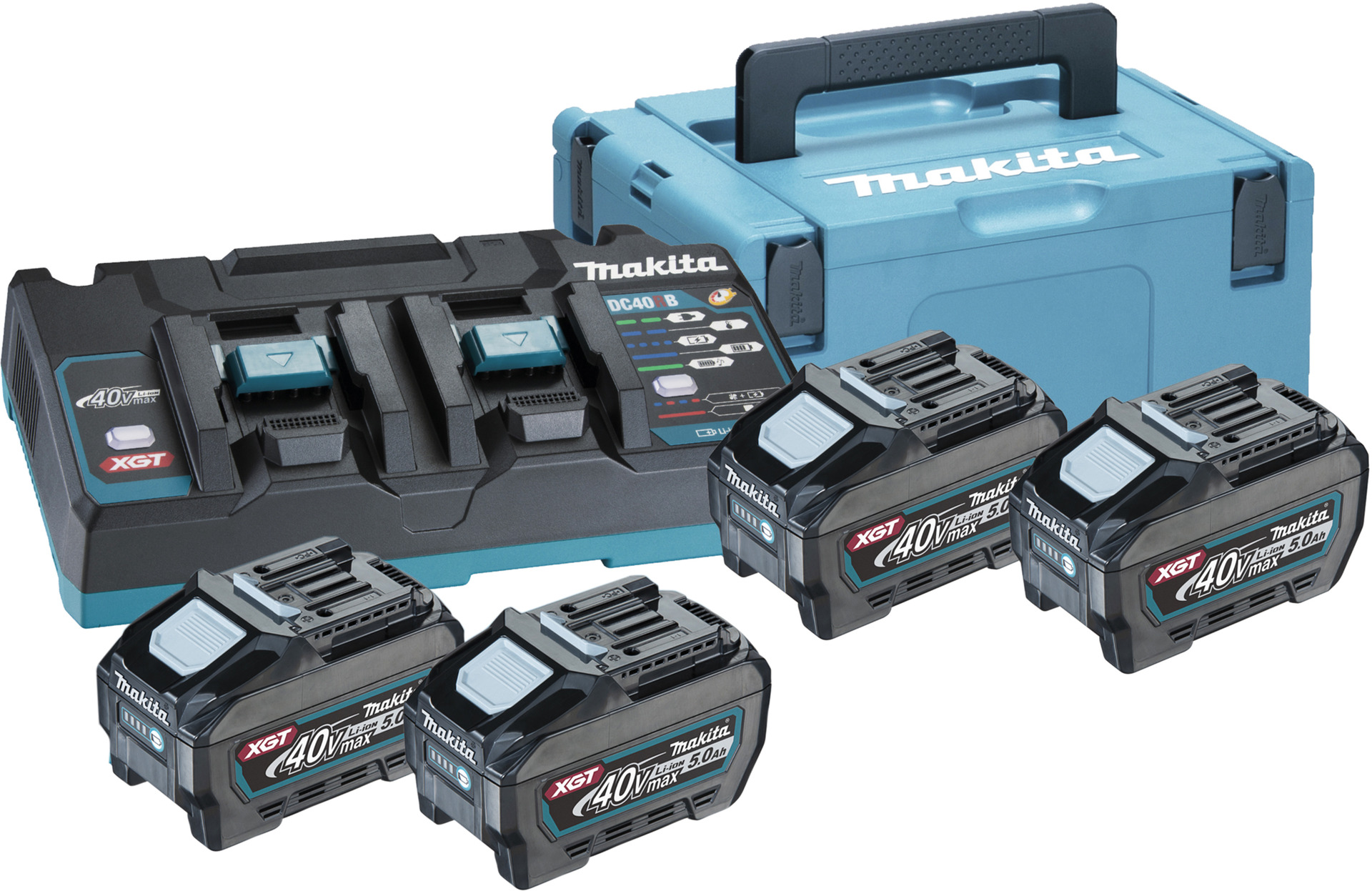 Makita Power - Doppel-Schnellladegerät 40V Ausführung: MAKPAC 3 LEITERMANN 4 5,0Ah & | Akkus Stromstärke: 191U42-2, - Source-Kit Leitermann im 