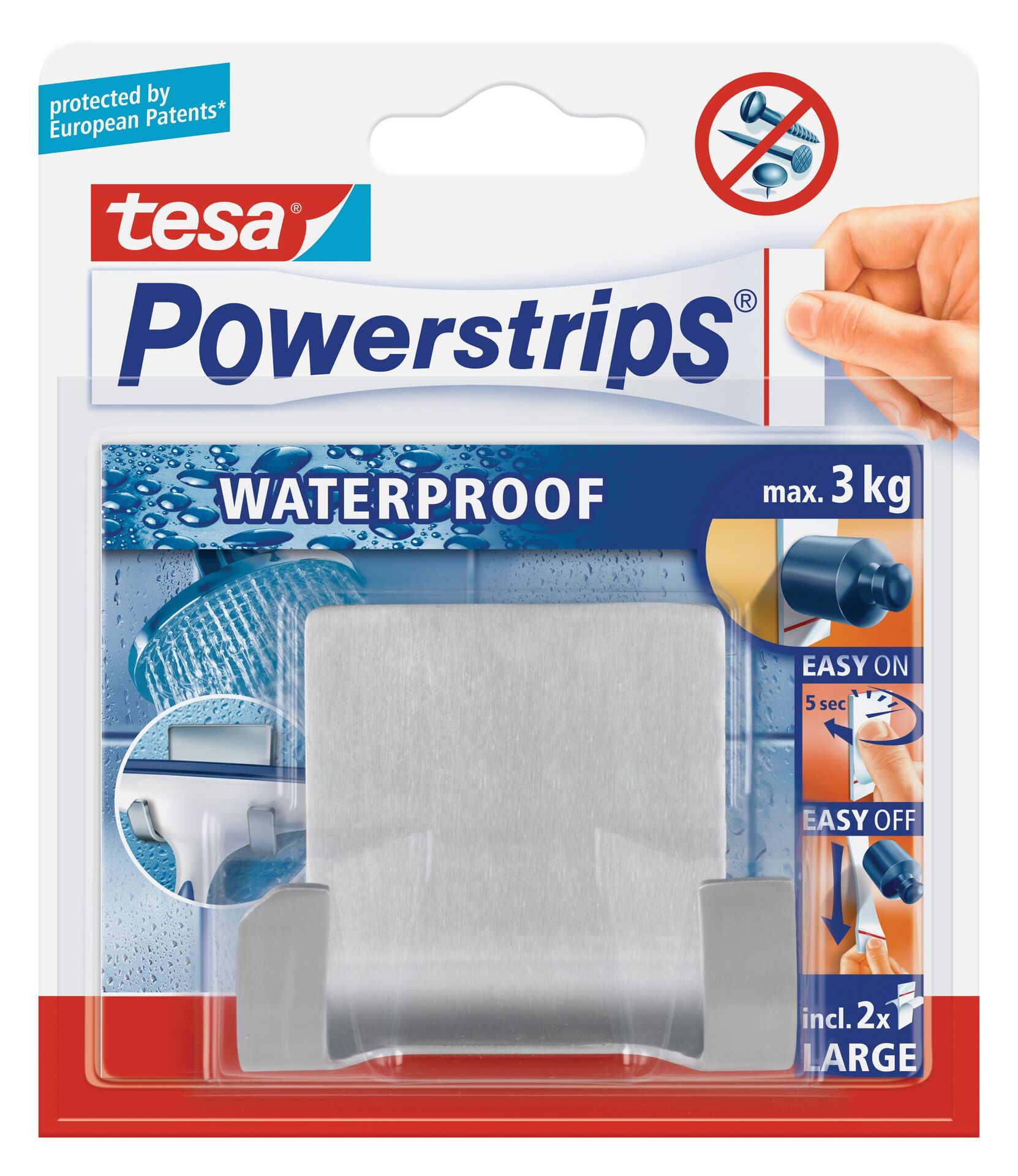 Tesa Powerstrips Waterproof 2er Haken Zoom
