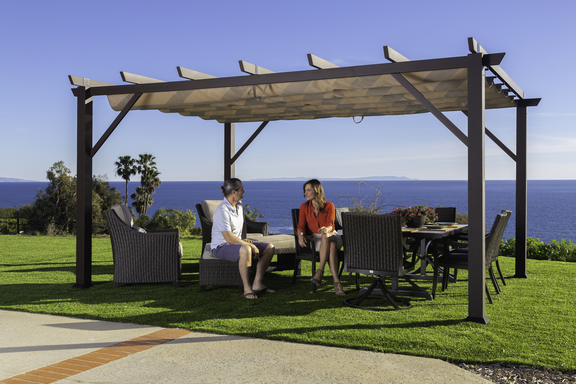 Paragon Aluminium Pergola Modena 12x20 Espresso