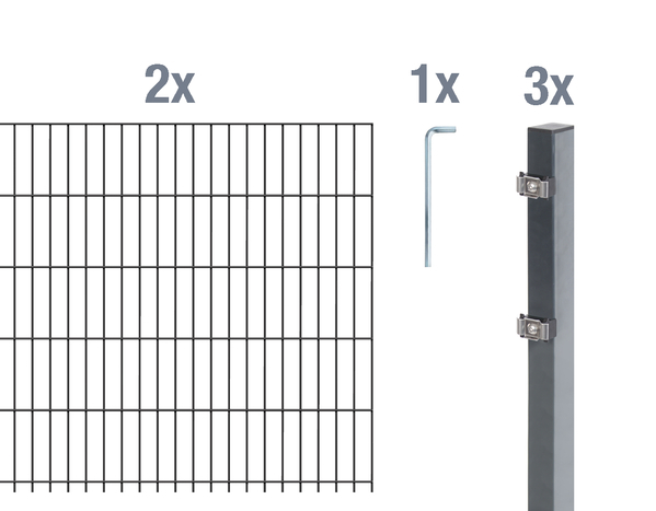 Doppelstab-Zaunmatten-Grundset