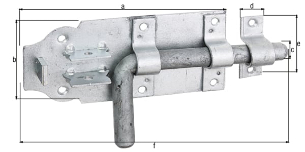 Bolzenriegel mit befestigter Schlaufe