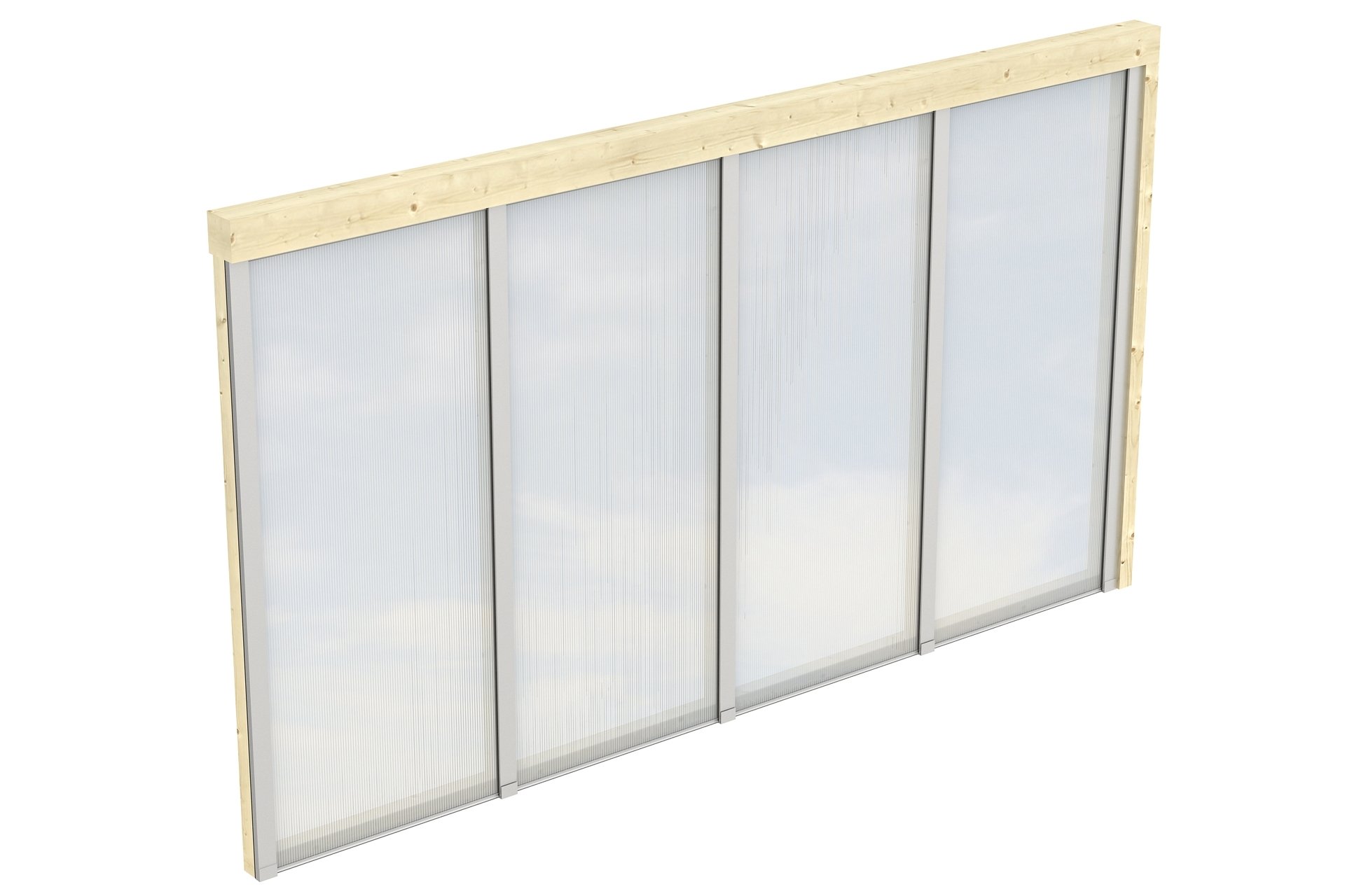 Seitenwand m. Polycarbonat, Wandanbau Fichte